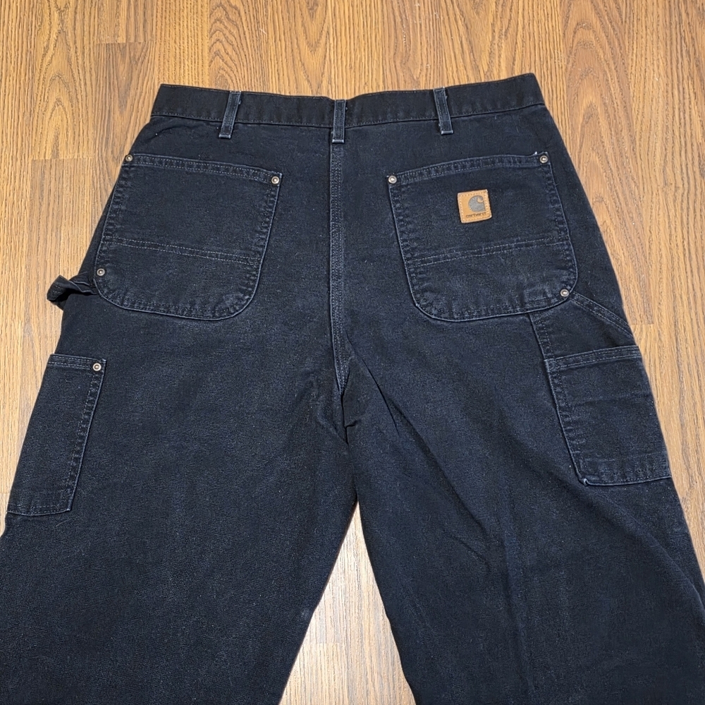 Men’s Carhartt B136 BLK Dungaree Fit Canvas Carpenter Pants 34x36 USA 90s A96 - Picture 12 of 13